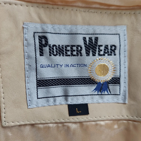 Pioneer Wear Vintage NOS Cream Leather Button Down Front Fringed A-Line Skirt‎ - Picture 7 of 16